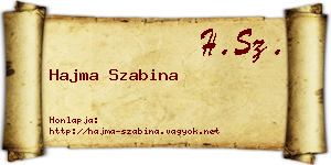 Hajma Szabina névjegykártya